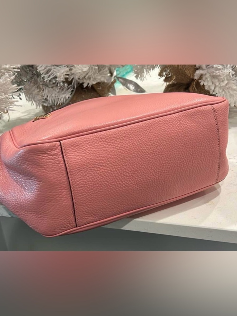 COACH Pink Pebbled Leather Shoulder Bag with Gold Hardware LIKE NEW - Picture 3 of 9